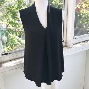 NAKED ZEBRA Sleeveless V Neck Solid Blouse